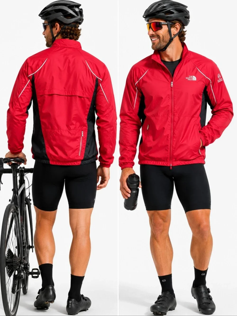 The North Face Cycling Reflective Windbreaker Flight Series Zip Up Jacket Sz S